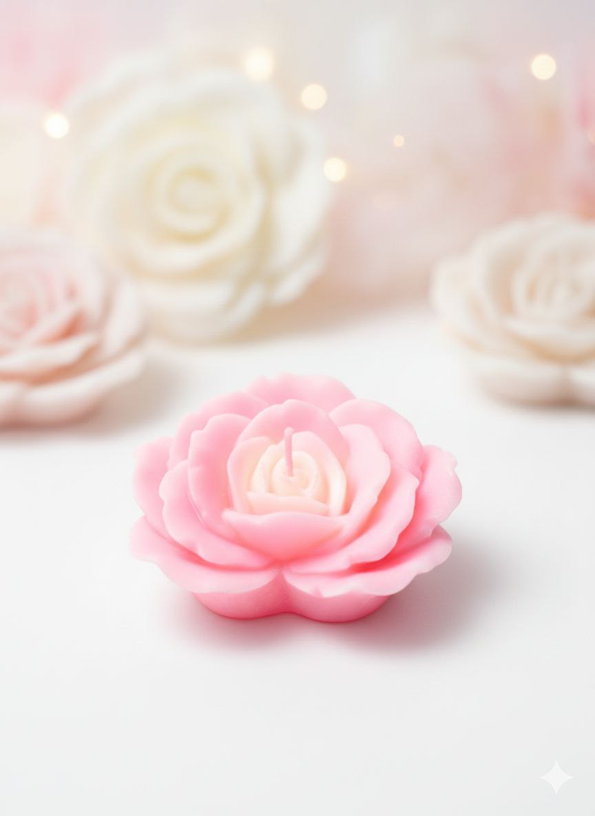 قالب سیلیکونی شمع گل رز قلبی