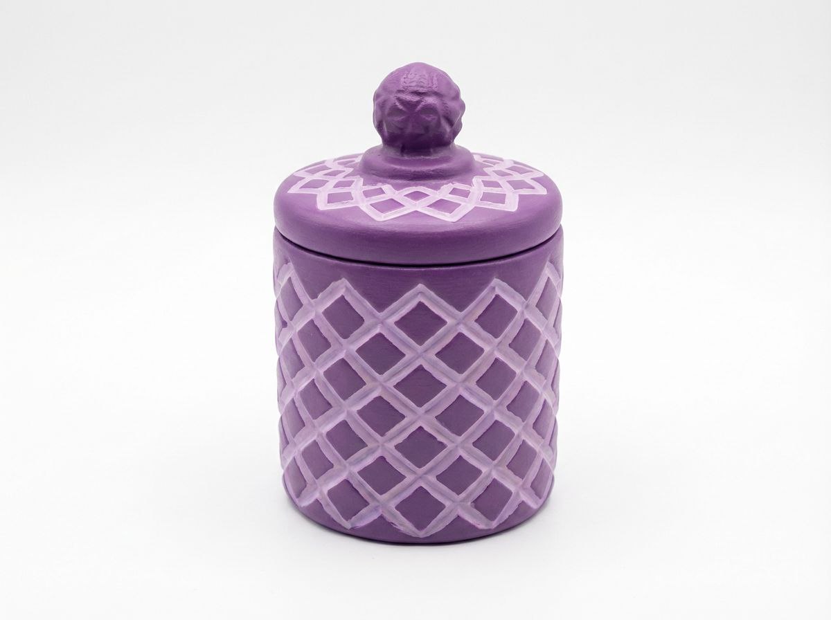 قالب سیلیکونی بانکه ( ظرف درب دار ) طرح لوزی بلند